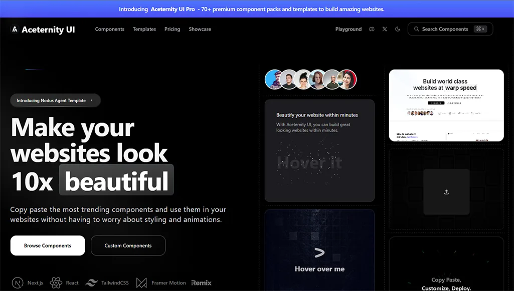 Best React and Next.js Component Libraries Compatible with ShadCN UI - aceternity