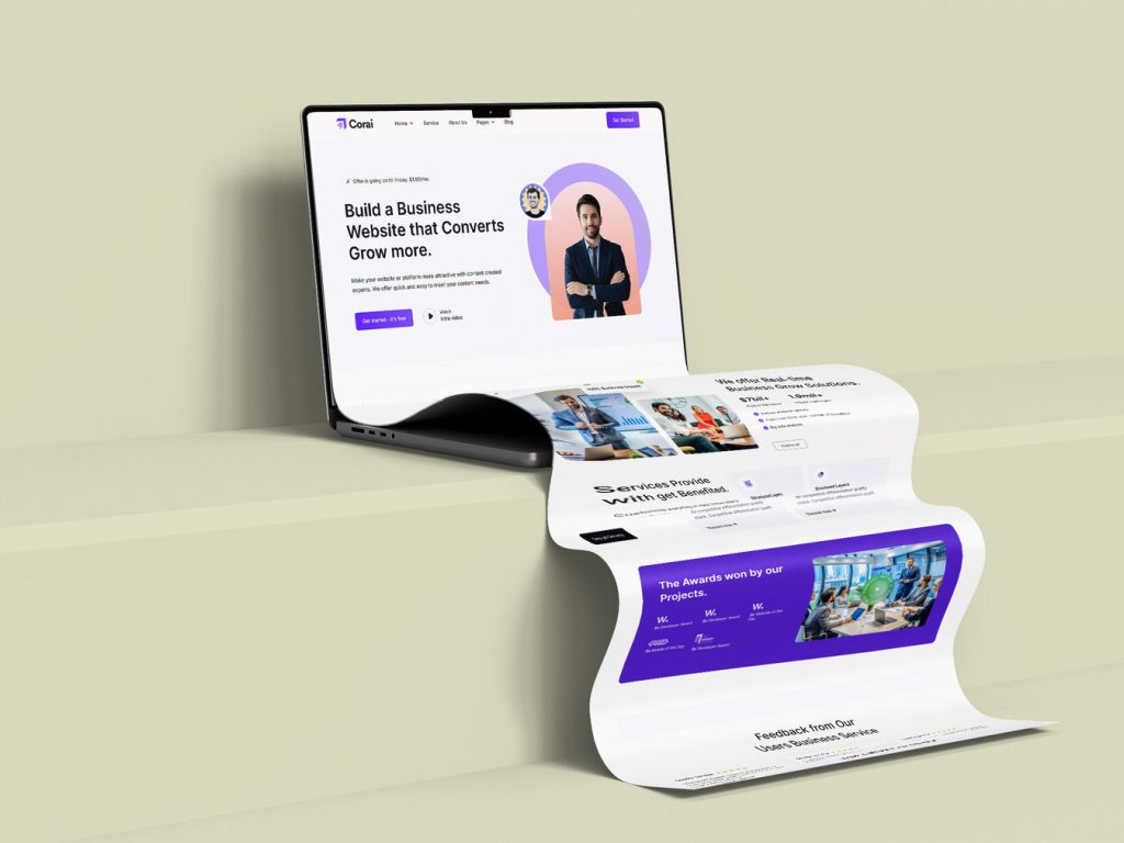 Corai – Responsive Business Landing Page Built with HTML & Tailwind