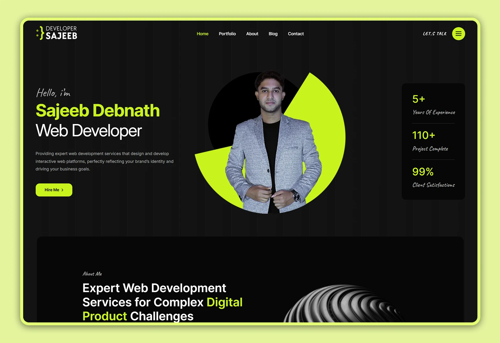 Developer Sajeeb – Custom WordPress Theme